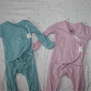 Bonsie Skin to Skin Footed One Piece Pajama - Teal and Pink